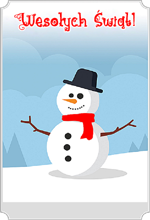 Karta upominkowa - bałwan